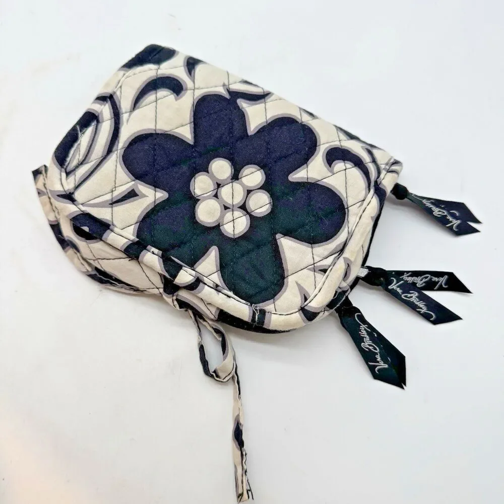 Vera Bradley Night and Day Travel Jewelry Organizer Case Tie Closure 3 Zip Pouch